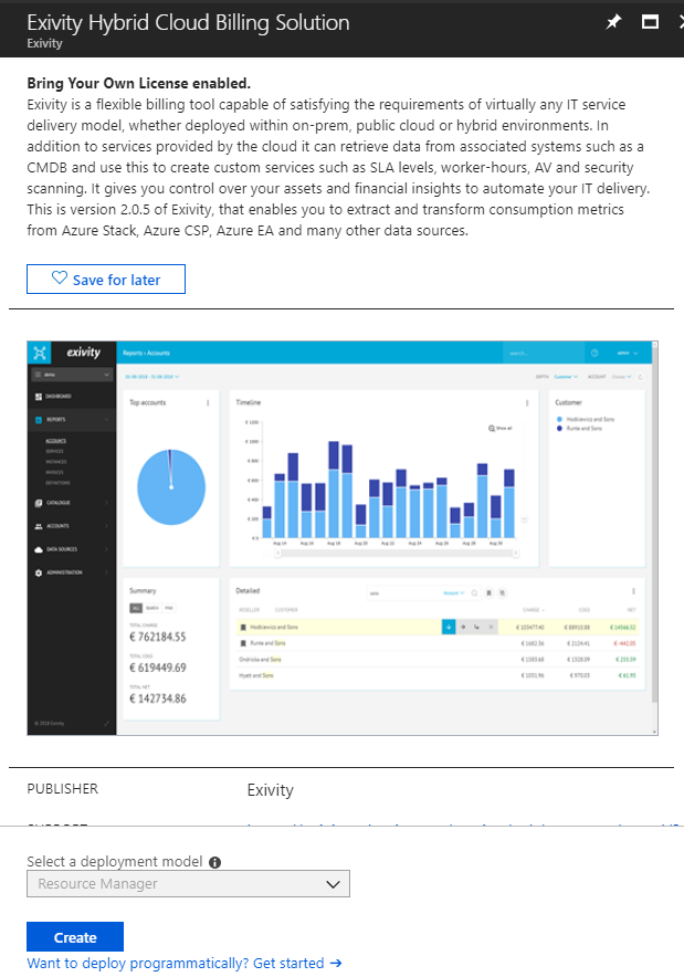 Deploy the Exivity AMP solution